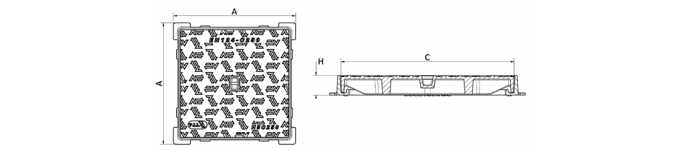 Hydraulic access cover with square frame H.C250