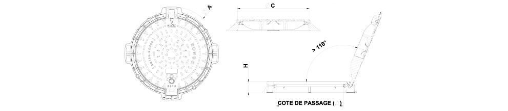 REGARD DE CHAUSSÉE ARTICULÉ VERROUILLÉ RONDO D400 (TRAFIC MOYEN)