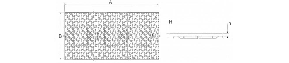 Hydraulic access cover with square frame H.C250